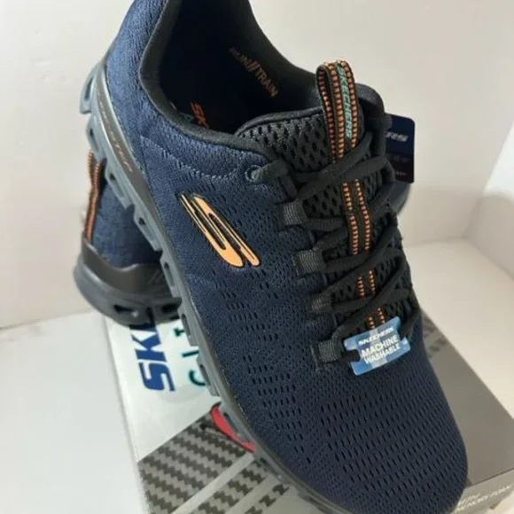 Skechers Men's Glide Step Fasten Up Navy/Black Size 12 New in Box - Picture 2 of 5